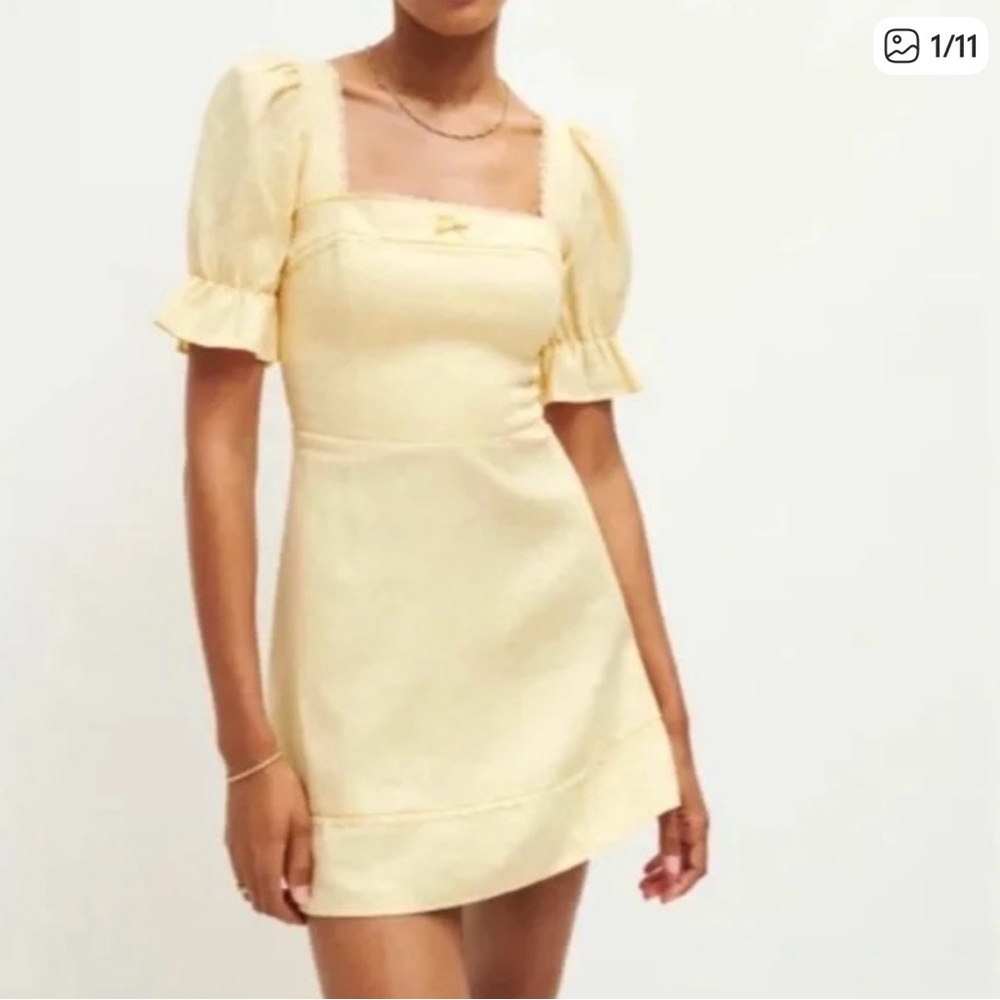 Reformation Yellow Mini Dress
